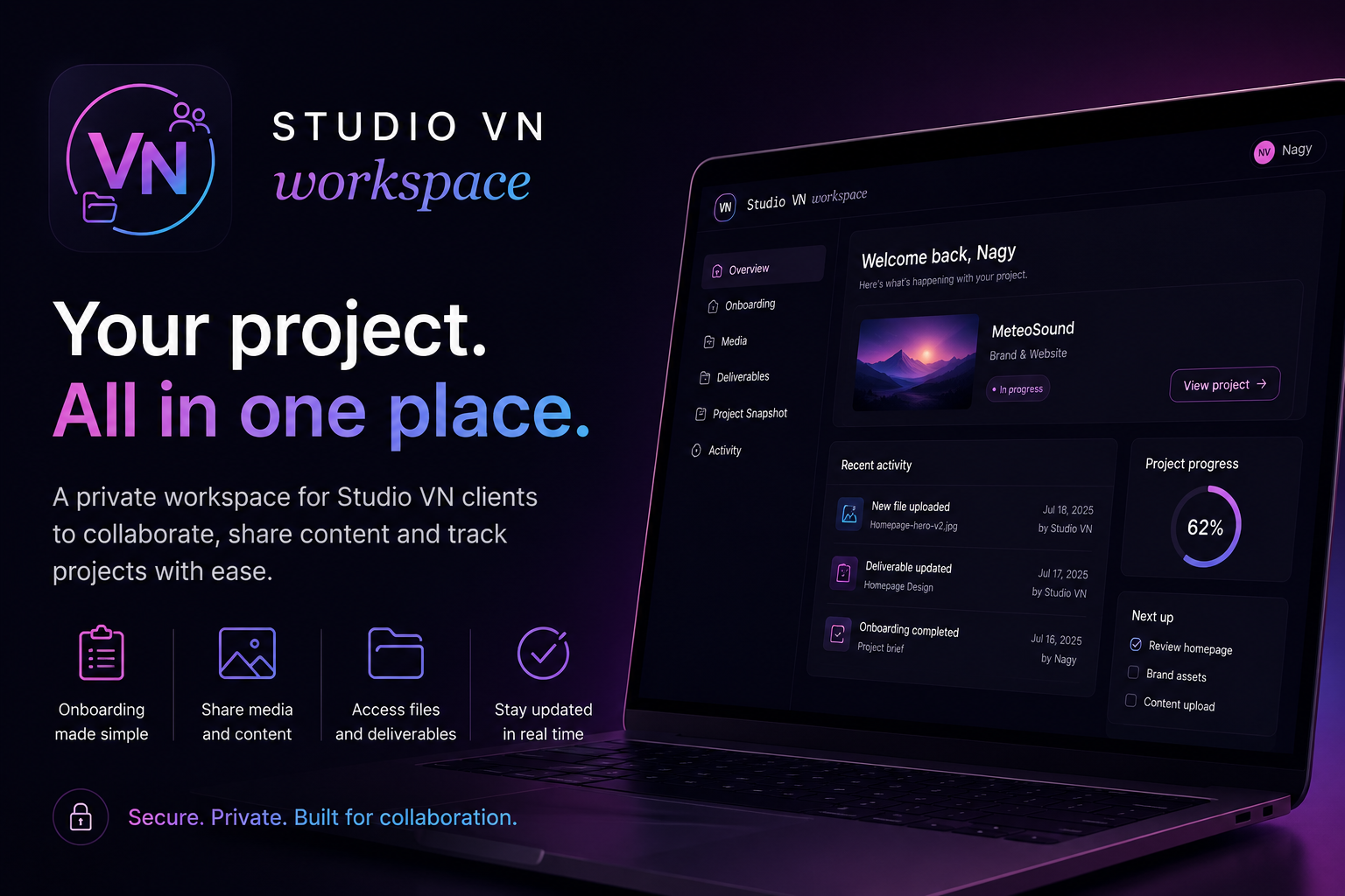 Studio VN Workspace — Full-Stack project by Studio VN